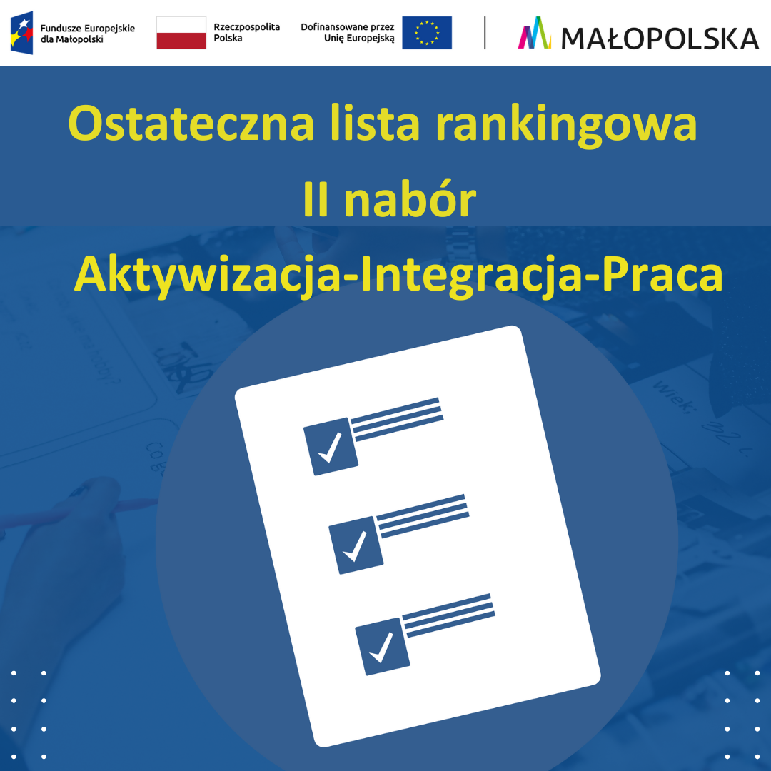 Ogłoszenie ostatecznej listy rankingowej do projektu 